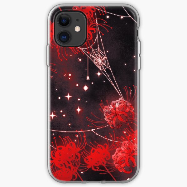 Galaxy Red Spider Lilies and Webs iPhone Soft Case