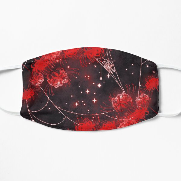 Galaxy Red Spider Lilies and Webs Flat Mask