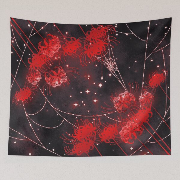 Item preview, Galaxy Red Spider Lilies and Webs designed and sold by rubydian.