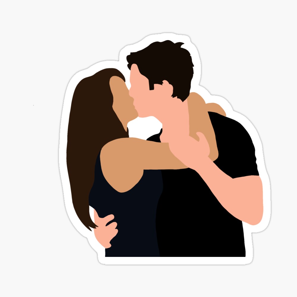 Delena First Kiss Sticker for Sale by Sofmacias