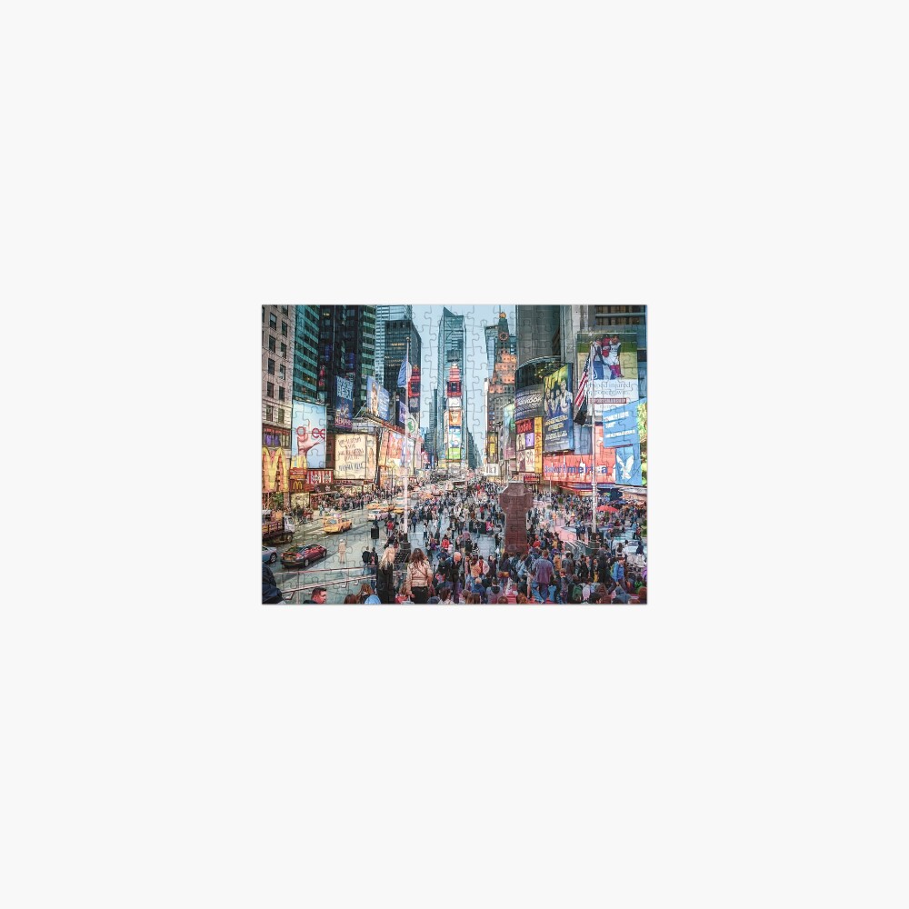 Times Square Tourists (color marker) Jigsaw Puzzle