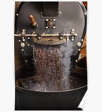 Coffee roaster pouring beans Poster