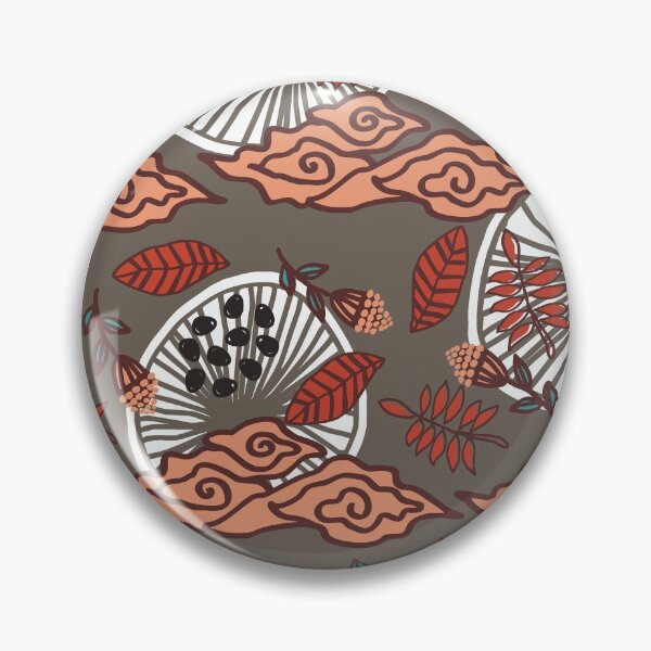 Item preview, Trendy Creative Hand Drawn Leaves Cloud And Foliage For Autumn Indonesian Batik Pattern designed and sold by Joni77.