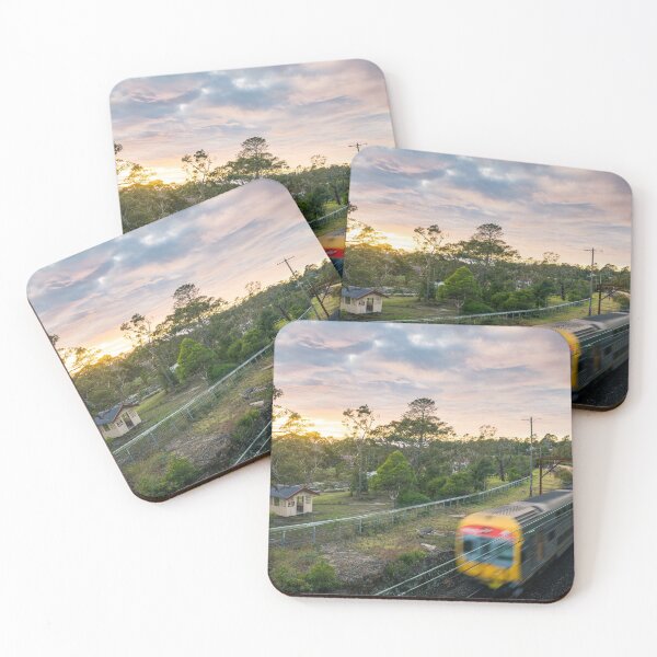 Item preview, V Set & Velvet Skies. Sydney Train racing along at sunrise. designed and sold by Nathan Murphy.