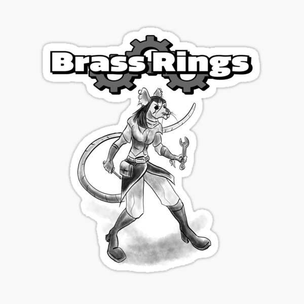 Steampunk rat engineer for Brass Rings RPG Sticker