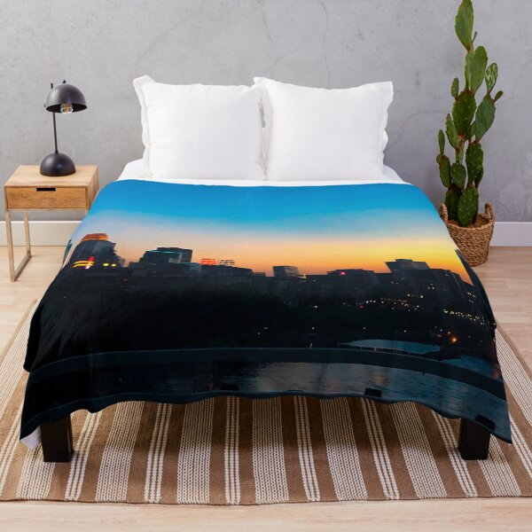 Item preview, Yellow blue cities sunset designed and sold by thovu.