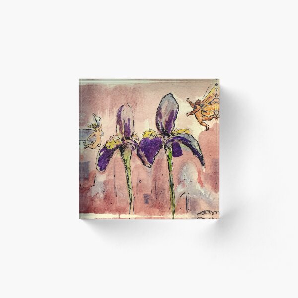 Fairies in the Iris Garden Acrylic Block