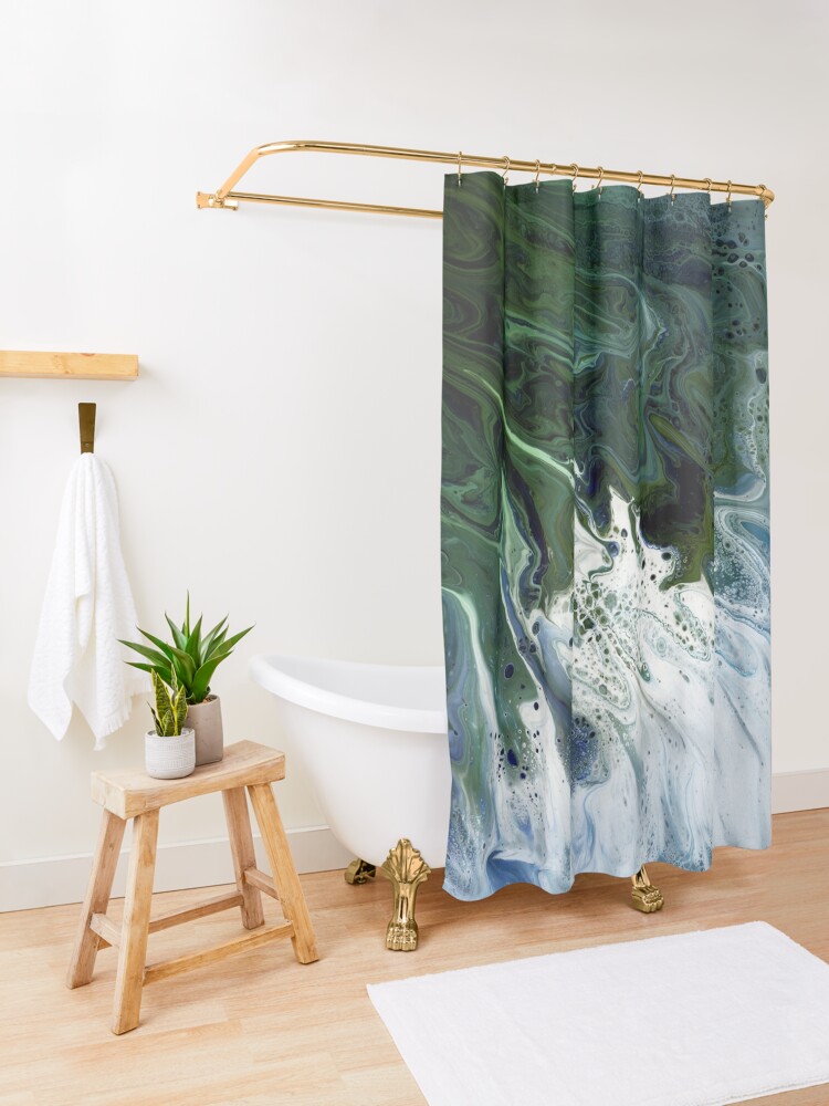 Alternate view of Waves On The Shore Shower Curtain
