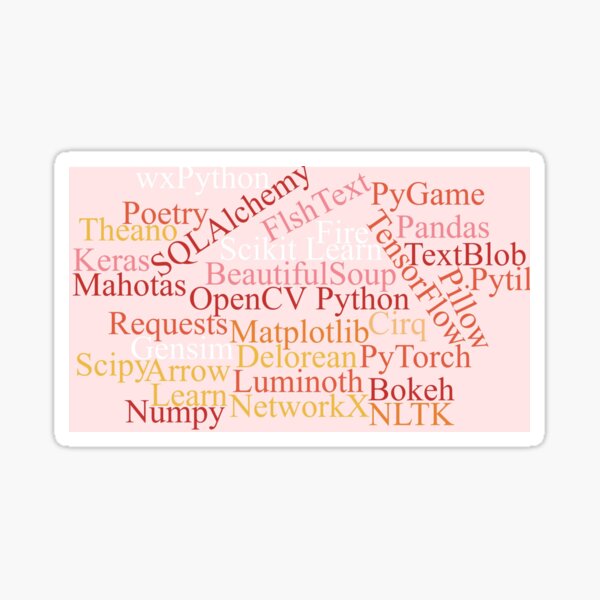Item preview, Data Science Popular Python Libraries Word Cloud designed and sold by WeCurated4U.