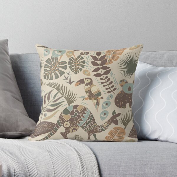 Australian aboriginal art - Animals Throw Pillow