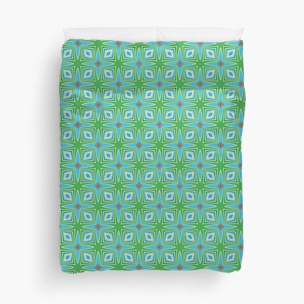 Item preview, Midcentury style blue and green pattern designed and sold by LittleBettyMakes.