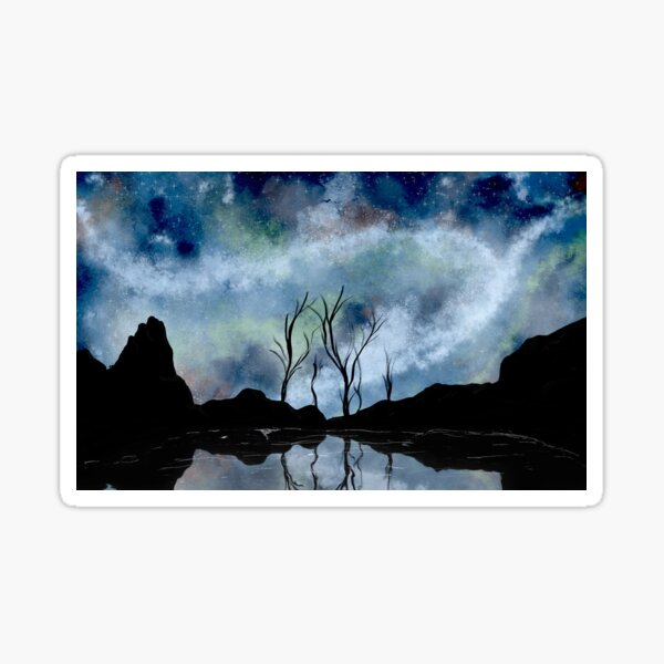 Night Sky Silhouette & Reflection Sticker