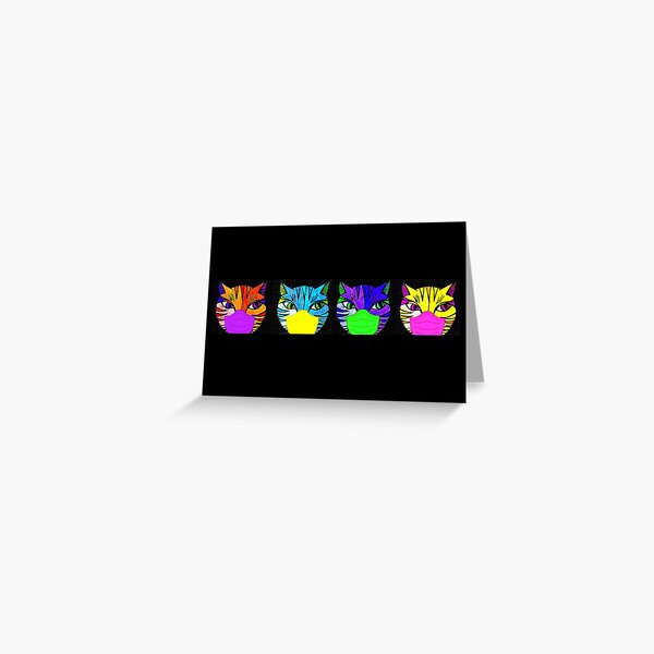 Cats in Masks Greeting Card