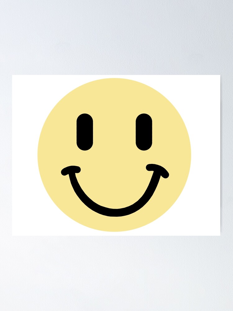 Smiley Face Pastel Yellow With White Background Poster By Ejkempker Redbubble