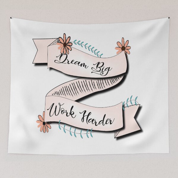 Item preview, Dream Big Floral Ribbon Banner designed and sold by ruqamar.