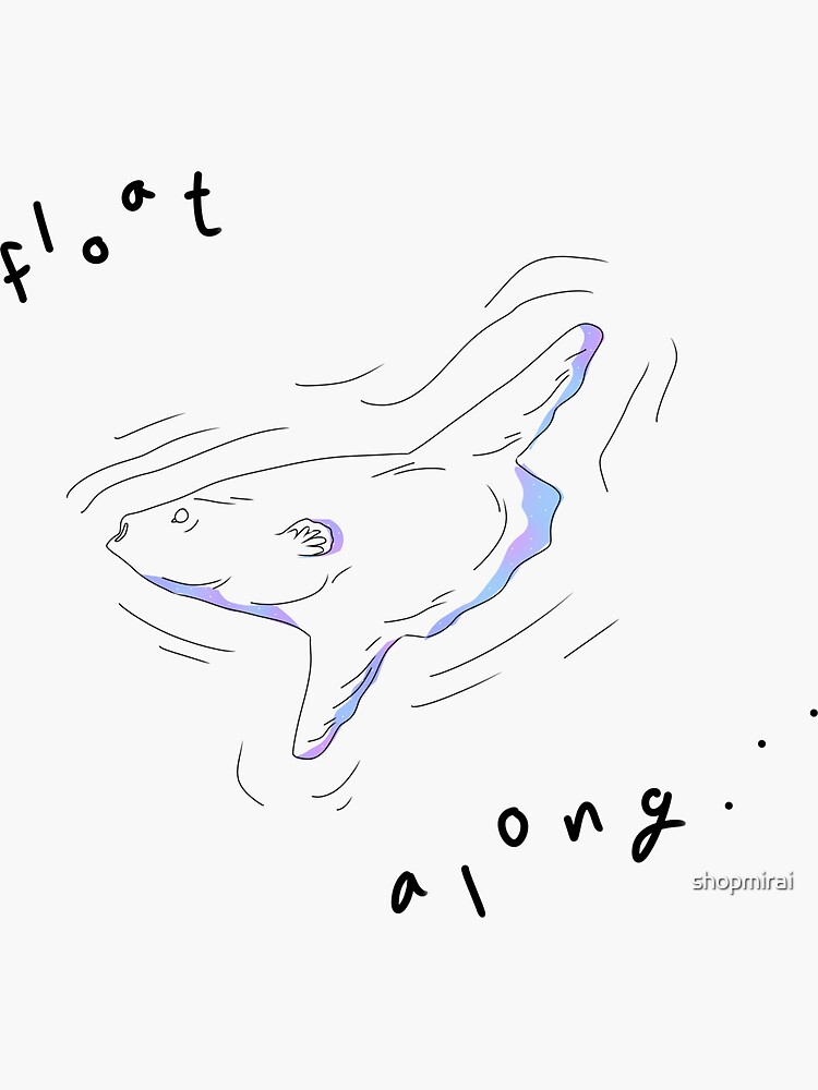 "Float Along Ocean Sunfish Print" Sticker by shopmirai Redbubble