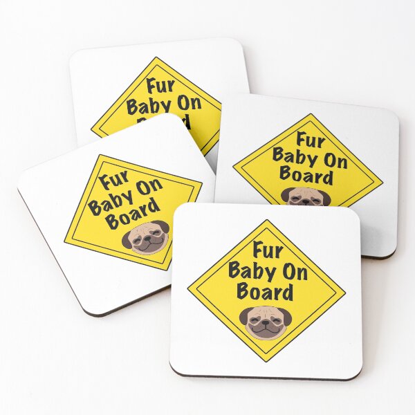 Item preview, Fur Baby On Board (Pug) designed and sold by CM-PD.
