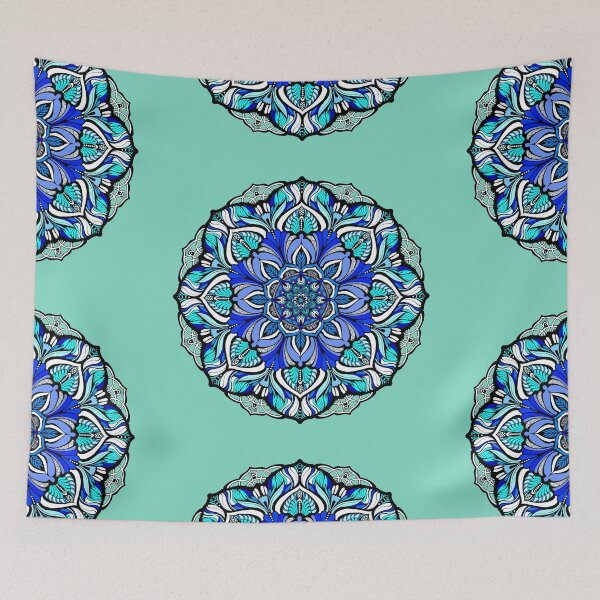 Item preview, Blue mandala#138 designed and sold by MandalaFlowerArt.