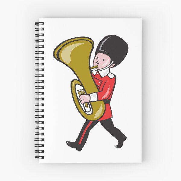 Item preview, Brass Band Member Playing Tuba Cartoon designed and sold by patrimonio.