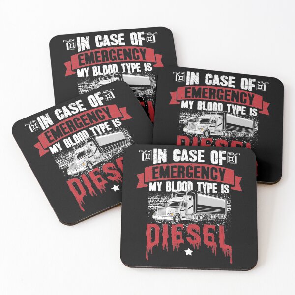 Item preview, In case of emergency my blood type is diesel - truck driver trucker designed and sold by Captain Mood.