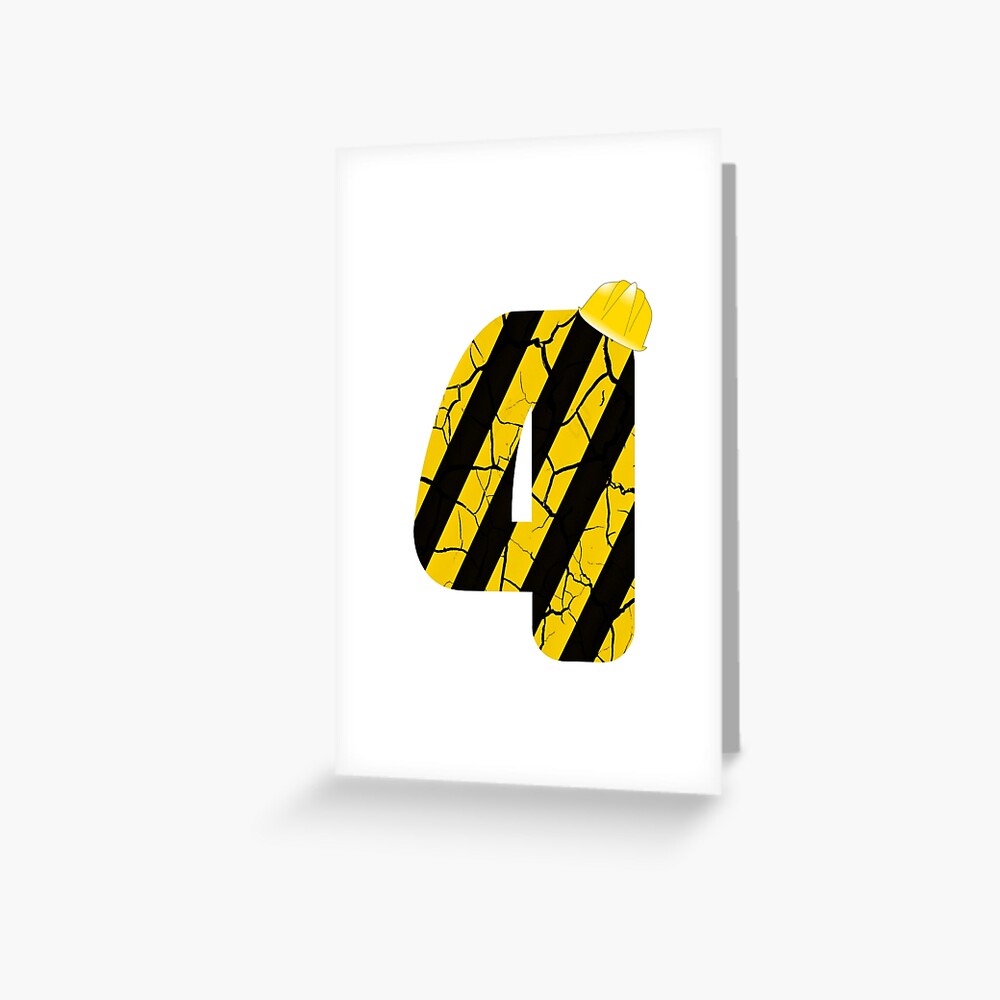 Carte De Vœux Chantier De Construction Du 4e Anniversaire Des Enfants Par Yanyo Redbubble