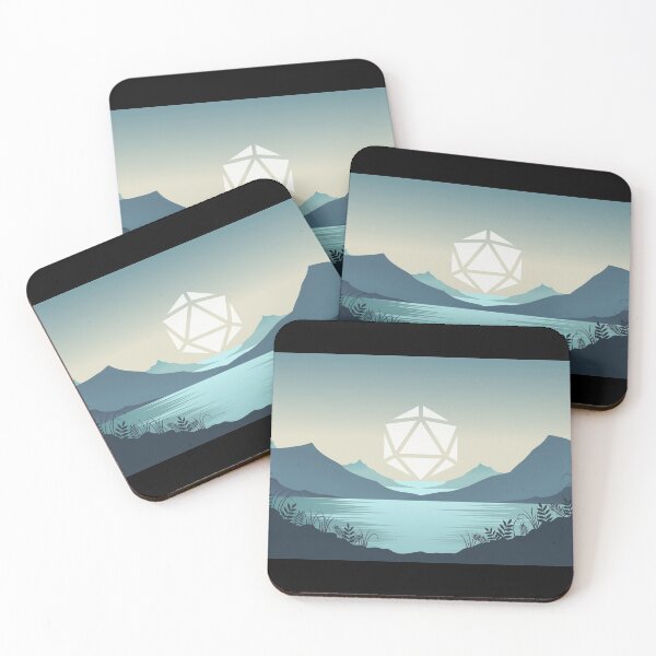 Item preview, Sad Sunset Polyhedral D20 Dice Sun RPG Landscape designed and sold by pixeptional.