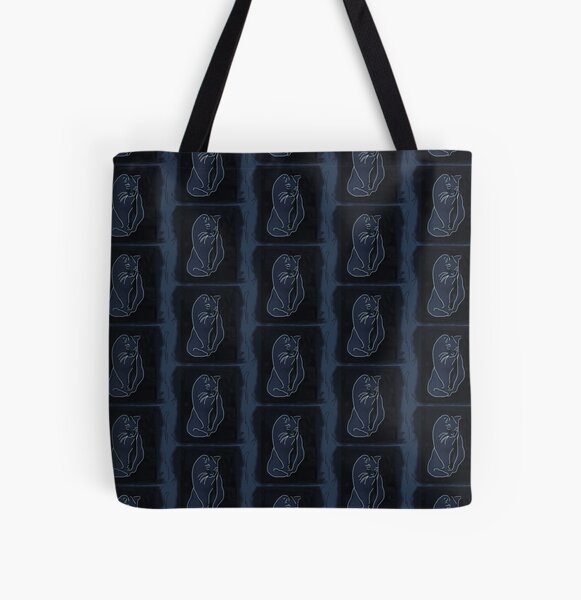 Black Cat All Over Print Tote Bag