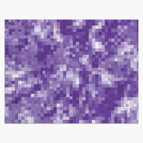 Purple Violet Pixel Art All-Over Pattern Jigsaw Puzzle