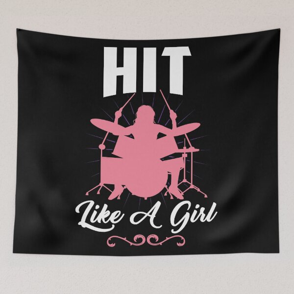 Item preview, Hit Like a Girl | Drum Player Percussionist  designed and sold by Dancing Dolphin Crafts.