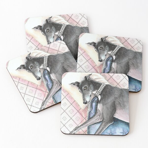 Lazy Greyhound Coasters (Set of 4)