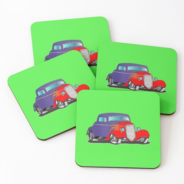 Item preview, Vintage car in red and blue designed and sold by saketsinghal1.