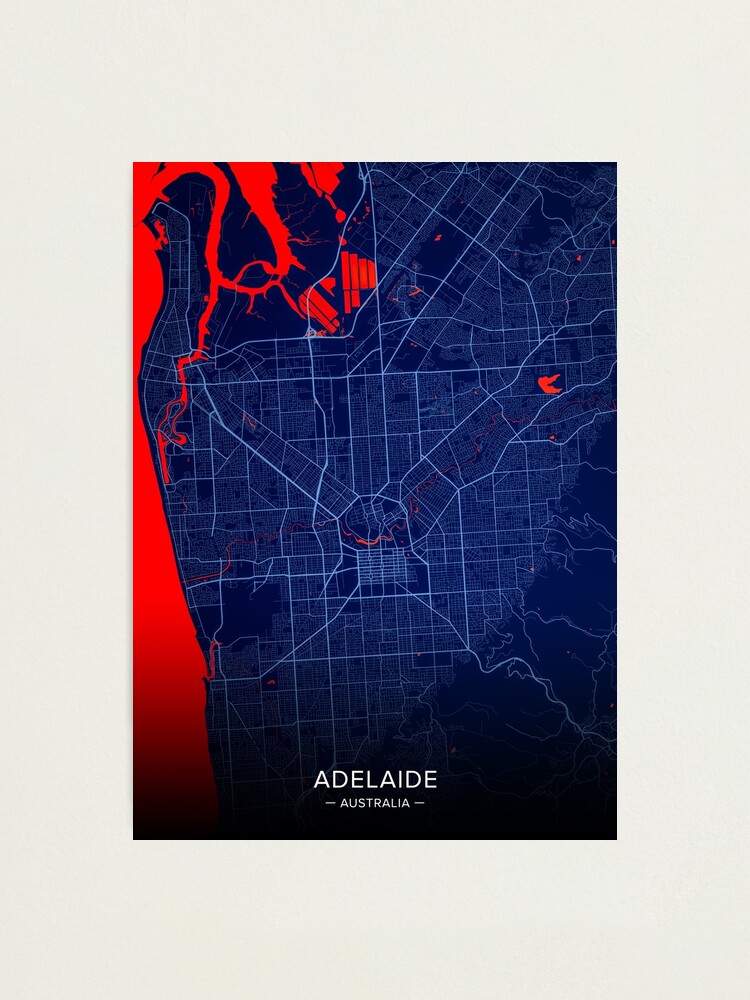 "Adelaide City Map Print, Adelaide City Map Poster, Adelaide City Map Wall Art, Adelaide City