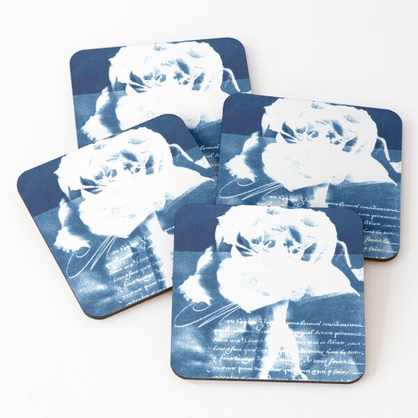 Item preview, Ballerina 5 blue ballerina vintage style Cyanotype collage designed and sold by KasparekFineArt.