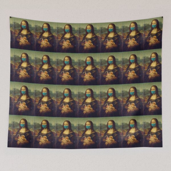 Item preview, Mona Lisa wearing Facemask in Pandemic designed and sold by missbreeze.