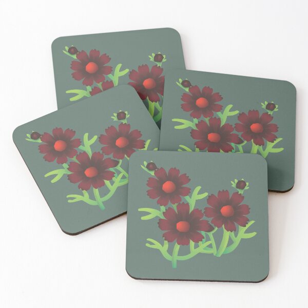 Item preview, Black Cosmos Flower Version 2 - Dark Green/Grey Background designed and sold by TheMajesticGoat.