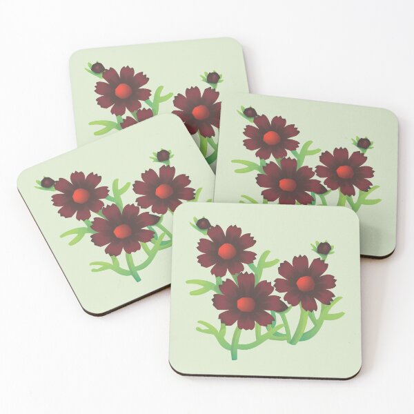 Item preview, Black Cosmos Flower Version 1- Light Green / Grey Background  designed and sold by TheMajesticGoat.