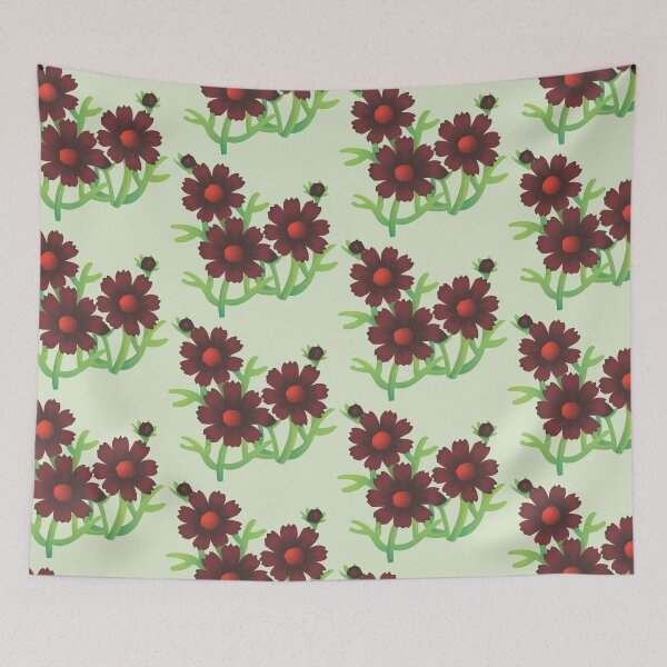 Item preview, Black Cosmos Flower Version 1- Light Green / Grey Background  designed and sold by TheMajesticGoat.