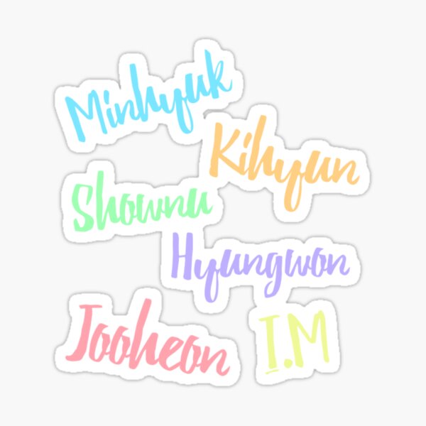 monsta x name tag sticker by arorar redbubble