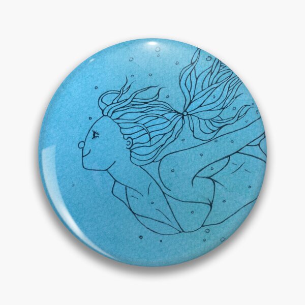 Item preview, Natula & Water - girl diving into blue / aquamarine water, simple illustration designed and sold by Natasha Kolton.