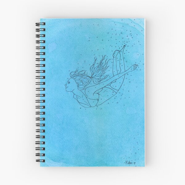 Item preview, Natula & Water - girl diving into blue / aquamarine water, simple illustration designed and sold by Natasha Kolton.