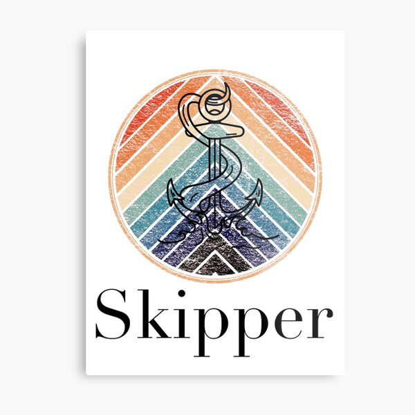 skipper captain anchor saying Metal Print