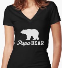 Papa Bear Women's Fitted V-Neck T-Shirt