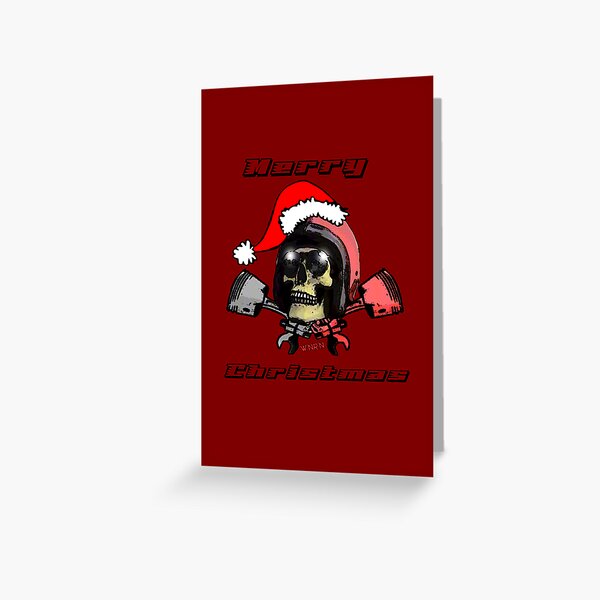 W'nR'n Crossed Pistons Christmas Card Greeting Card