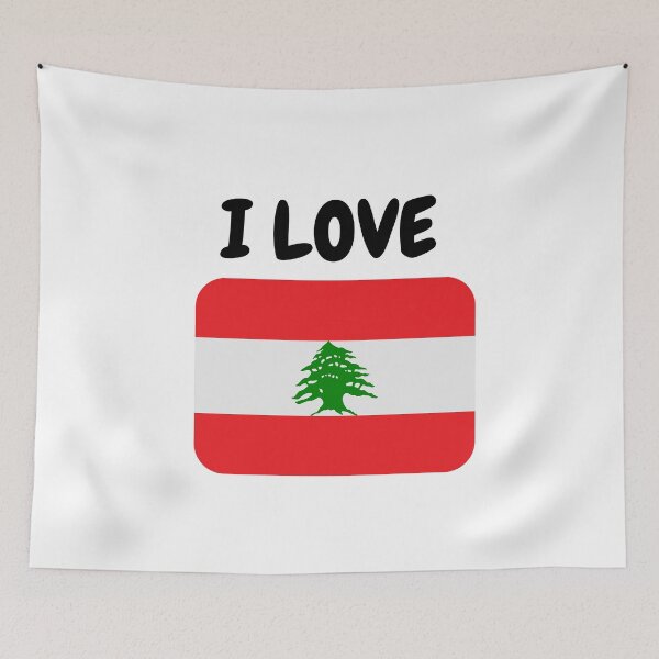 Item preview, I Love Lebanon with flag designed and sold by simplysharon.