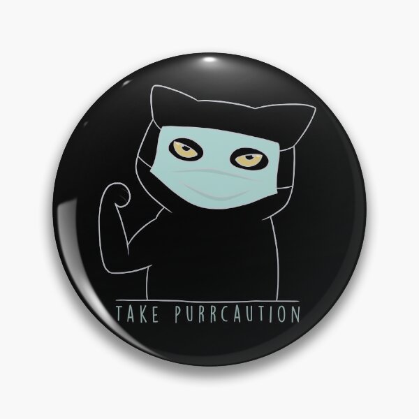 Item preview, Funny Take Purrcaution Cat Wearing Face Mask designed and sold by Think-Kitten.