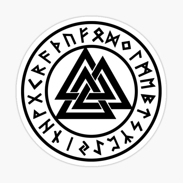Item preview, Valknut, Odin, Wotans Knot, Futhark Runes, Hrungnir Heart designed and sold by nitty-gritty.