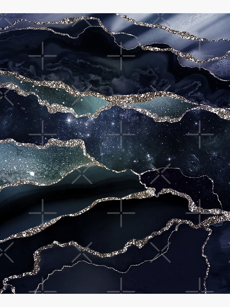 Glamour Night Black Milky Way Marble Galaxy I by MysticMarble