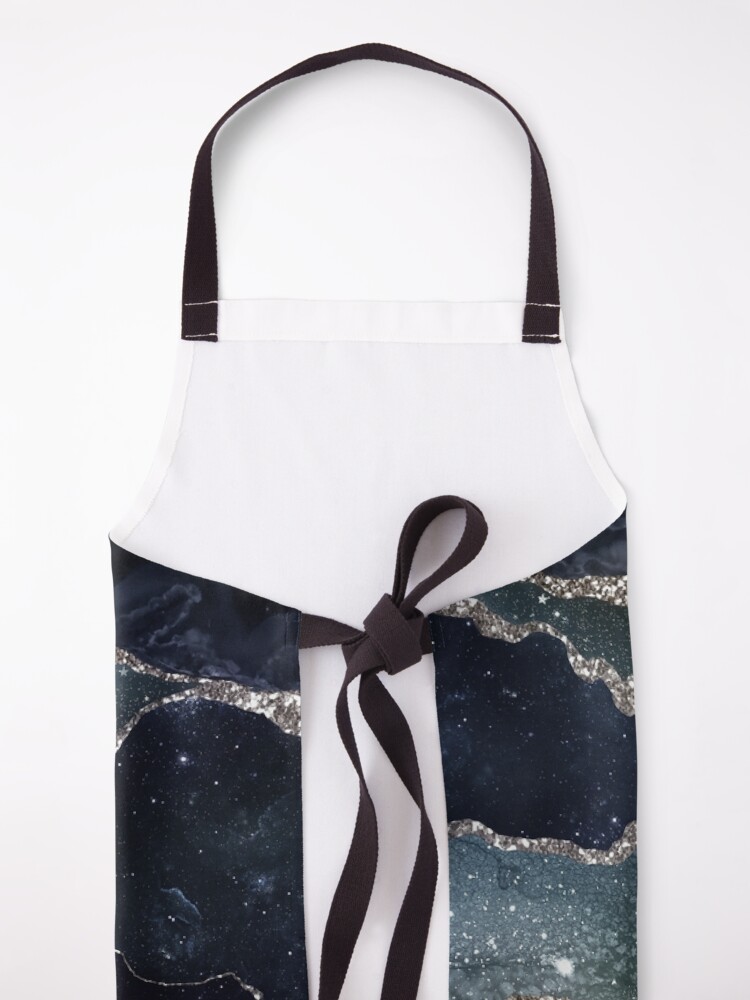 Alternate view of Glamour Night Black Milky Way Marble Galaxy I Apron
