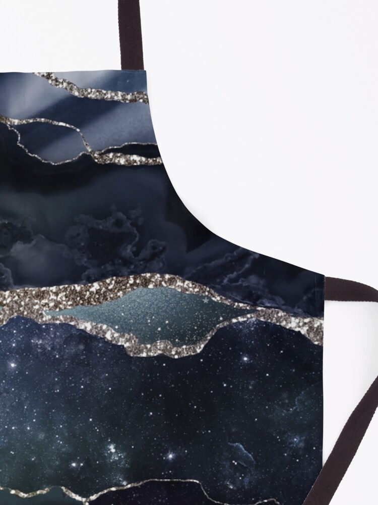 Alternate view of Glamour Night Black Milky Way Marble Galaxy I Apron