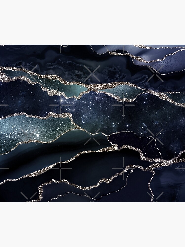 Glamour Night Black Milky Way Marble Galaxy I by MysticMarble
